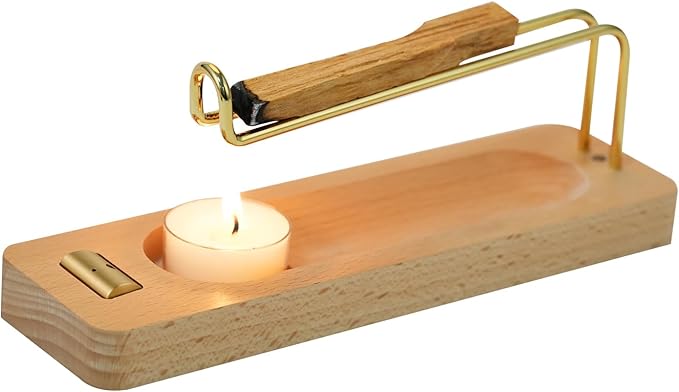 Incense Holder for Burning Palo Santo & Sage Sticks (Standard, Wooden Palo Santo and Sage Burner)