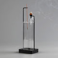 Incense Holder for Sticks and Incense Burner for Cone Incense Set, Upside Down Incense Burner with Removable Glass Ash Catcher Anti-Ash Flying Black