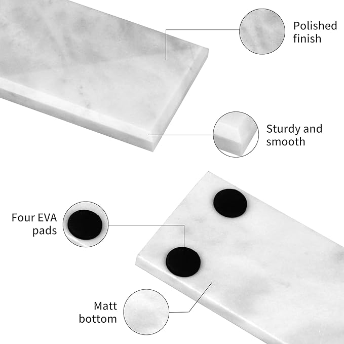 Marble Incense Holder Tray Incense Burner Modern Minimalist Home Deco and Desk Incense Holder for Sticks (Grey White)