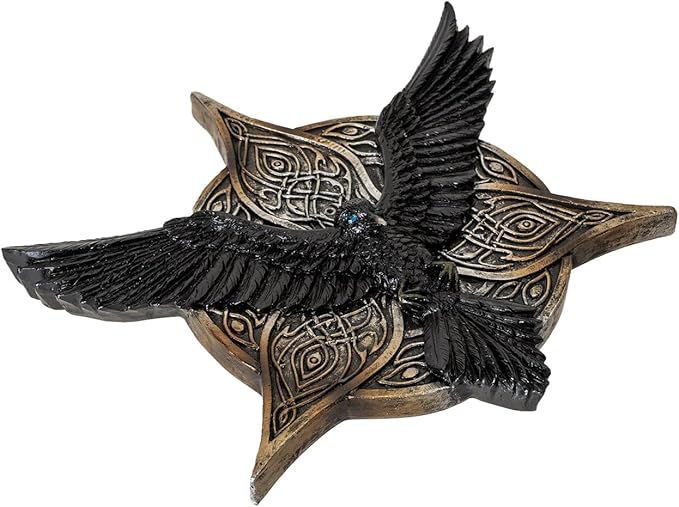 Pacific Giftware Raven Incense Burner Decorative Celtic Knotwork Design with Resin Wings and Intricate Details Ideal for Aromatherapy and Home Decor 5.71" Long