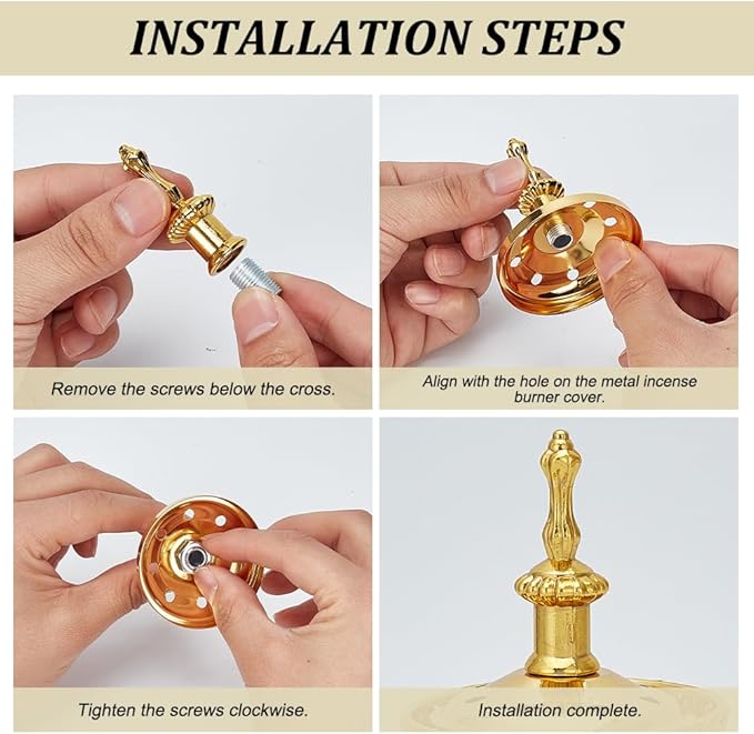 Church Incense Burner, Multi-Purpose Burner with Tong Charcoal Metal Vintage Censer Holder for Church Yoga Meditation and Home Decor