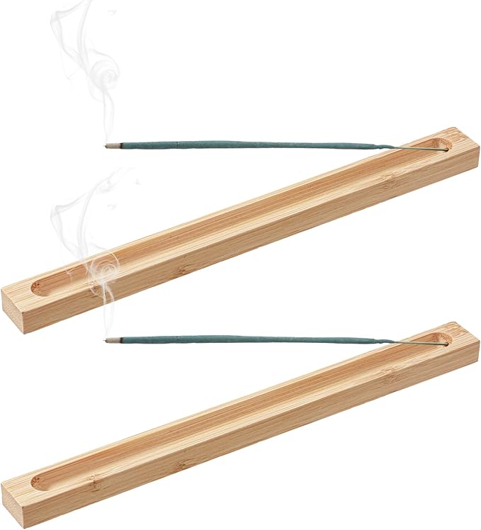 2 PCS Incense Holder for Sticks, Natural Bamboo Incense Stick Holder Incenses Burner for Meditation, Yoga, Home Decor, SPA, Table Decor