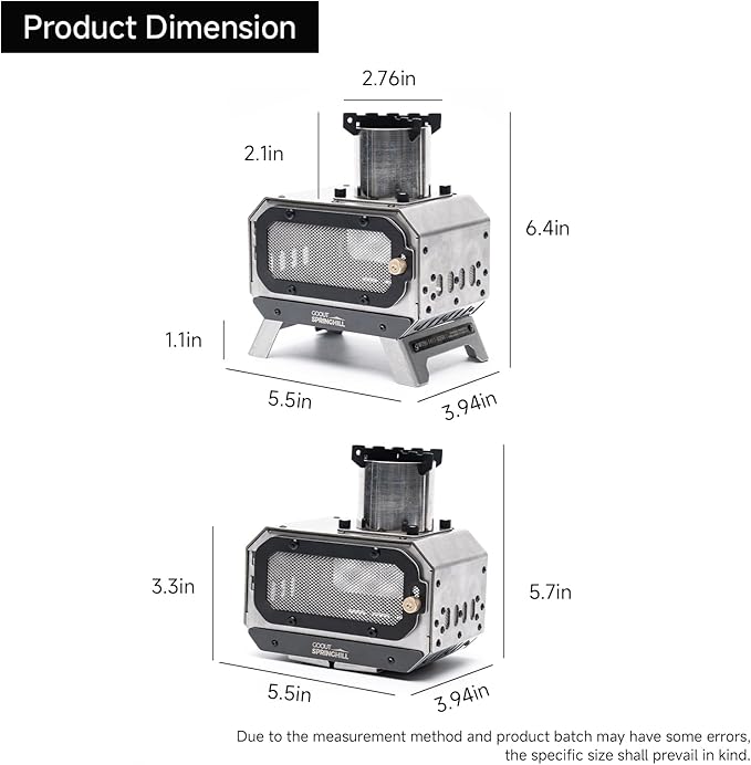 Incense Holder Stove 2.0 - Porateble Large Incense Burner for Home & Outdoor Use, 5.5 x 3.94 x 6.4 in, Silver