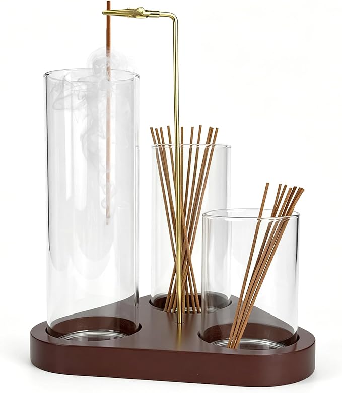 3 in 1 Incense Holder, Incense Burner, Insence-Stick Holder Mess-Free Incense Burner Holder, Ideal for Meditation, Yoga, Relaxation, and Home Decor - Anti-Ash Flying