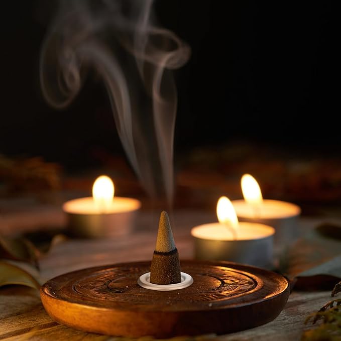 40-Pack Mini Incense Holder Trays 1.18In Metal Cone Burner Stands for Home Aromatherapy and Decorative Incense Tray Use