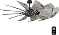 Progress Lighting Springer Collection DC Motor Farmhouse Windmill Ceiling Fan, Matte Black, 12-Blade (60" W x 17-3/8" H) P250000-31M