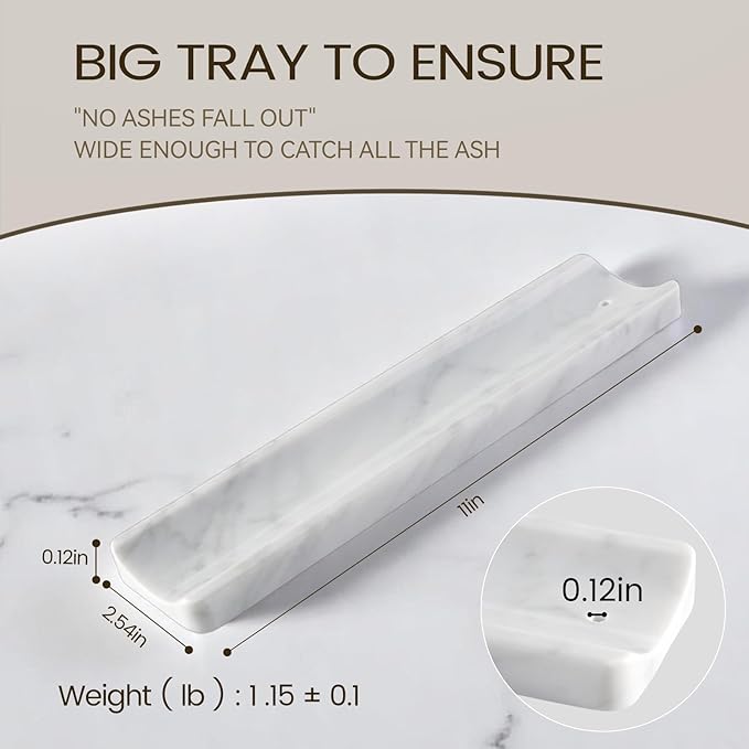 Koville Marble Incense Holder, Incense Holder for Sticks, Incense Sticks Holder Ash Catcher for Meditation Yoga SPA, Natural Stone Incense Burner, Home Table Decor