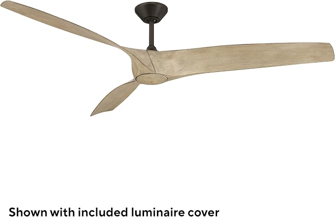 Modern Forms Zephyr 3 Blade 72 in. Indoor and Outdoor Smart Downrod Ceiling Fan with Remote Control - Integrated LED Selectable 4CCT 2700K-3000K-4000K-5000K - Bronze/White Oak