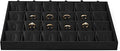 Oirlv Leather Ring Display Tray Black | Cushioned Holders Protect Rings, Perfect for Collection Display