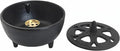 Small Cast Iron Incense Burner Holder, Home Decor, Bowl Design with Decorative Lid, Black Incense for Sticks, Resin, Cone Incense or Wax Melts
