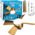 Bell+Howell Socket Breeze Cool Light Deluxe Bronze – Ceiling Fans with LED Lights and Remote Control, Replacement for Lightbulb - Bedroom, Kitchen, Living Room,1000 Lumens / 5000 Kelvins