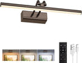 Picture Lights for Wall, 13.8in, Brown, 4000mAh, Rechargeable Remote | Magnetic LED Art Display Light with 3 Color Temperatures for Gallery, Living Room, Bedroom, Hallway, Wireless