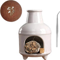 Handmade Ceramic Palo Santo Holder – Suitable for Burning Sage & Palo Santo - Mini Chimenea-Style Burner, an Incense Burner for Spiritual Meditation, Yoga or Home Decoration