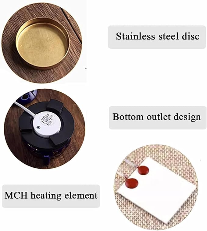 Electric Resin Burner with Timer, Ceramic Electric Incense Burner, Burner Censer 110V for Home Porch, Patio, Garden, Office, Yoga, Living Room, Meditation Room (White)