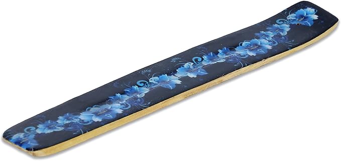 Bless-International Traditional-Handmade-Burner Wooden-Incense-Stick-Holder Ash-Catcher-Stand for-Aromatherapy-Meditation-Yoga (Meditation Time) 10 Inches, Pack of 2