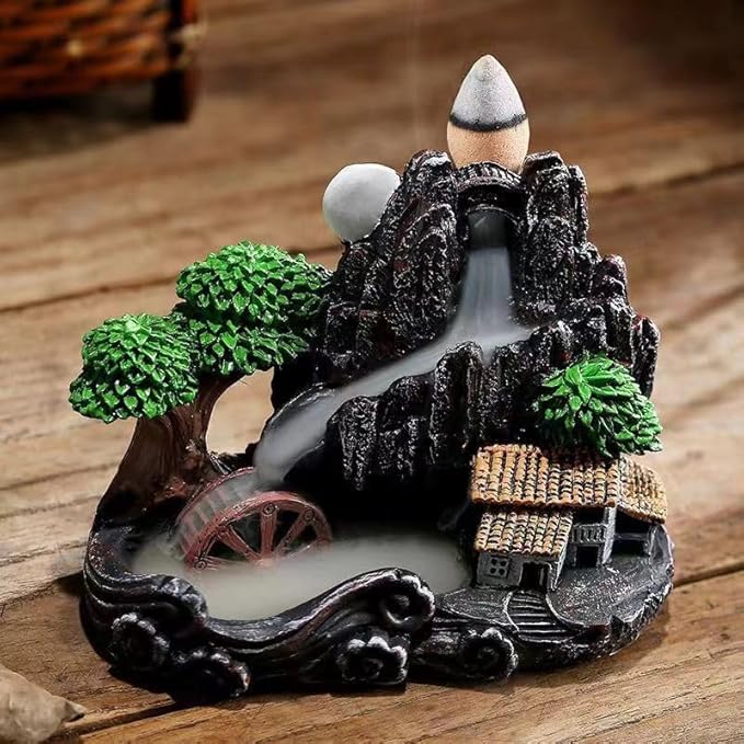 Handmade Incense Burner with 120 Cones, Waterfall Backflow Incense Holder, Fountain Decoration, Aromatherapy Ornament, Apartment Decor, Home Decor, Room Decor