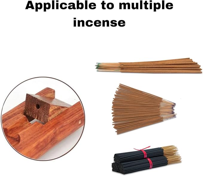 Wood Incense Holder for Sticks with Adjustable Angle & Ash Catcher | 9.8 Inch Inscent Stick Holder Burner | Zen Yoga Room Decor, Durable Natural Teak Incense Holders for Stick Incense