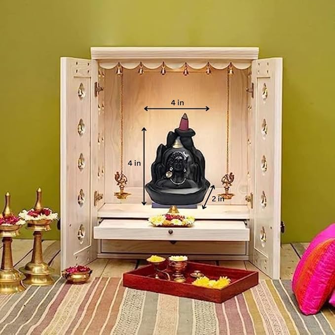 Mahadev Shiv ji Adiyogi Incense Burner Lord Shiva Incense Burner Waterfall Smoke Fountain for Home Decor with Free of 10 Backflow Cones/Dhoop