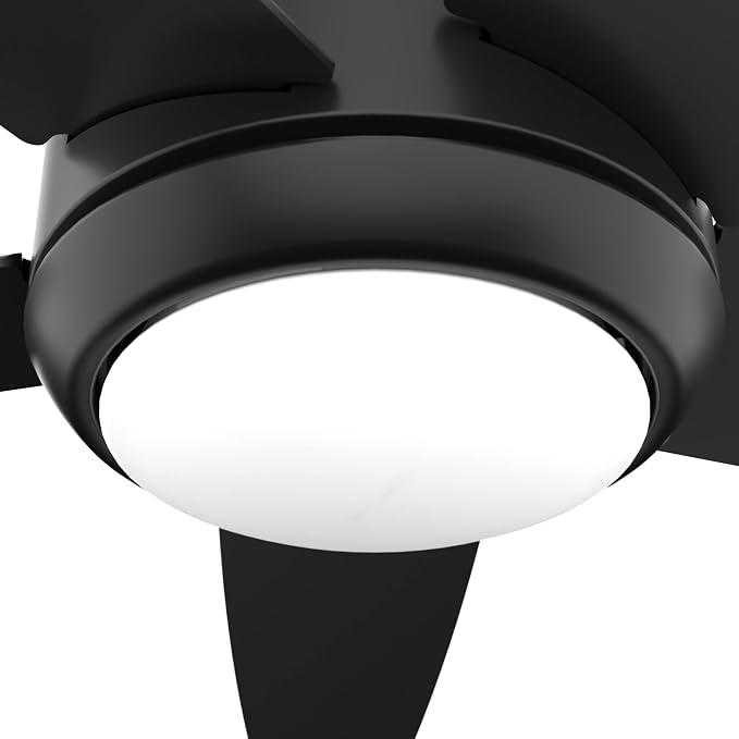 Hunter Zayden, Indoor, Ceiling Fan, Standard Mount, 52 inch, Matte Black | with LED Light and Remote Control, Quiet, 5 Blades, For Bedroom, Living Room, Kitchen, 51694