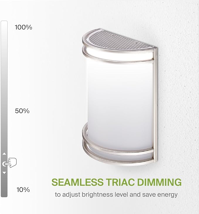 ASD Indoor LED Wall Sconce Lights - 10 Inch 15W Brushed Nickel Modern LED Wall Sconces Hardwired - ETL Dimmable 3000K 4000K 5000K Adjustable Sconce Light Fixture for Bedroom, Hallway, 4 Pack
