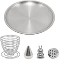 5 in 1 Incense Burner, 5.51 Inch Incense Holder Set for Incense Sticks, Coil Incense and Incense Cones, Multi-Functional, Brass Ash Catcher, Gourd-Shaped Tray（Silver）