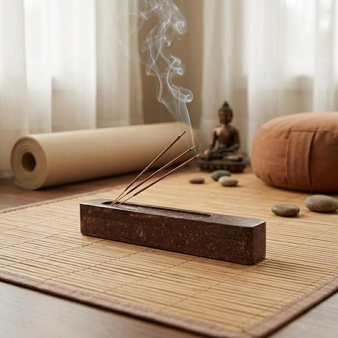 Wooden Incense Holder Burner, Coffin Incense Storage Box Holder for Sticks, Incense-Stick Holder & Ash Catcher with Storage for Meditation, Bedroom, Office (12 Inches)