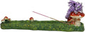 Ebros Gift Purple Baby Hatchling Dragon Perching On Toadstool Mushroom Pasture Greens Incense Burner Holder Figurine 10.25" Long Fantasy Mythical Dungeons and Dragons Home Decorative Accent
