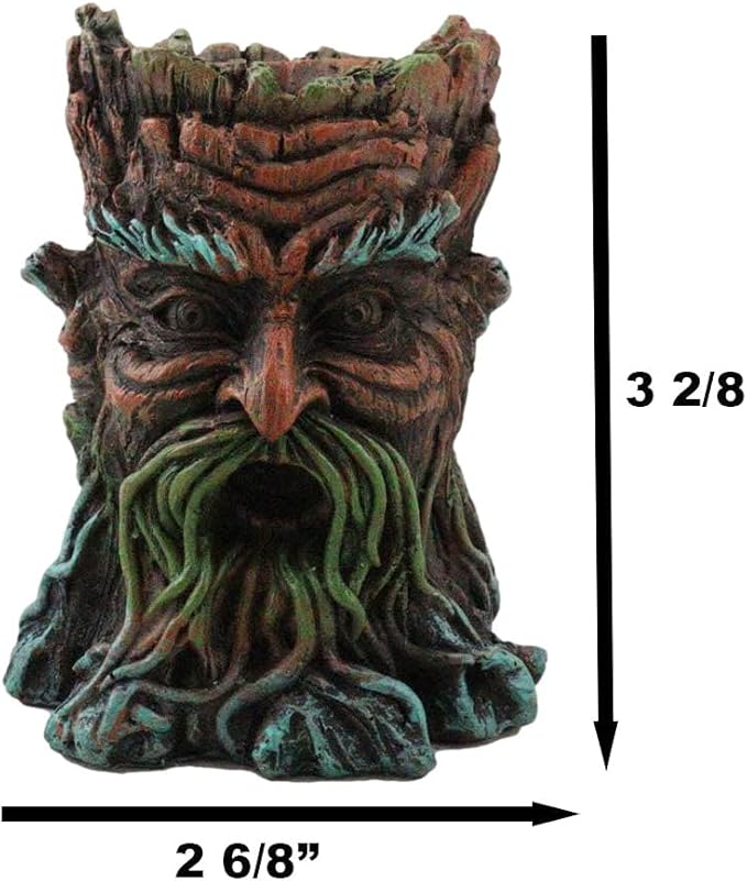 Ebros Gift Magical Forest Mystic Cernunnos Greenman Ent Backflow Incense Cone Burner Statue 3.25" H Aromatherapy Scent Accessory Holder As Celtic Wiccan Horned God Home Decor Tree Spirit Sculpture