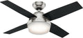 Hunter Dempsey, Indoor, Ceiling Fan, Modern, Quiet, 44 inch, Brushed Nickel