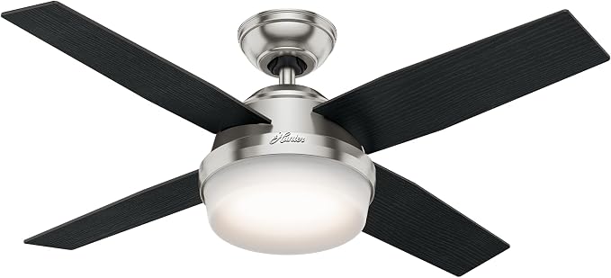 Hunter Dempsey, Indoor, Ceiling Fan, Modern, Quiet, 44 inch, Brushed Nickel