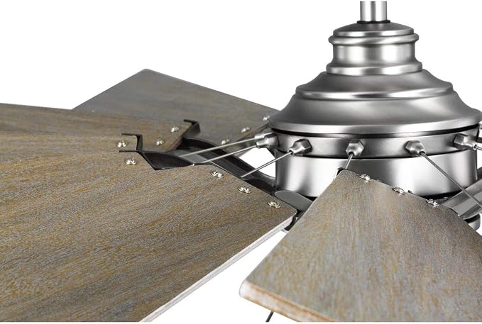 Progress Lighting Springer Collection DC Motor Farmhouse Windmill Ceiling Fan, Antique Nickel, 12-Blade (60" W x 17-3/8" H) P250000-081