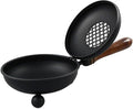 Black Iron Incense Burner with Wooden Handle and Folding Lid – Premium 4.72-Inch (Diameter) Censer for Burning Incense and Herbs on Charcoal – Elegant and Durable Design for Aromatherapy