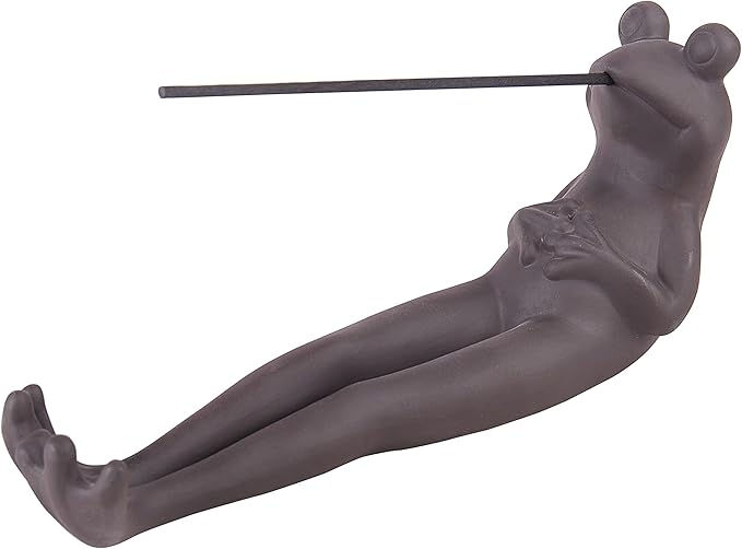 Frog Incense Holder Handmade Ceramic Incense Stick Holder Cute Frog Burner Holder Modern Aromatherapy Ornament for Meditation Yoga Home Living Room Office Decor