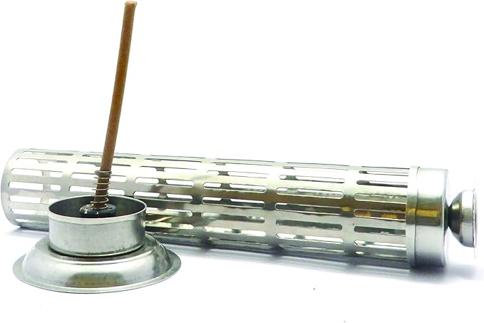 Incense Stick Holder Steel Dhoop Agarbatti Incense Burner Burner Dhoop Cone Holder Pooja Accessory Agarbatti Stand Ash Catcher for agarbattis Safety 10 Inches Long