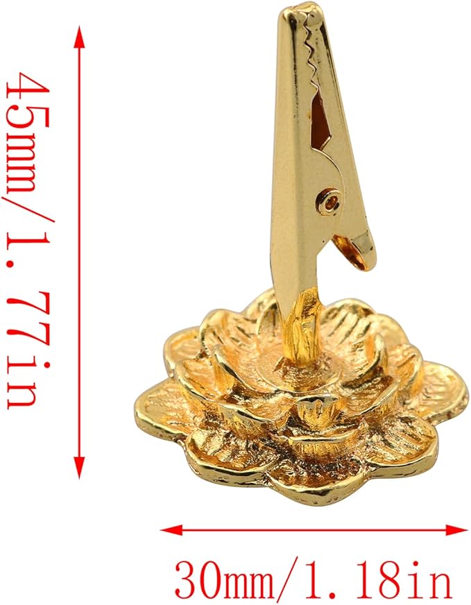 LQ Industrial 2pcs Incense Holder Clip 45x30mm Incense Coil Spiral Burner Incense Stick Standing Clamp with Lotus Base Buddhism Supplies for Home Decor