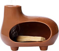 Terracotta Palo Santo Burner Chimney Sage Stick Holder for Burning Ceramic Smudge Bowl for Energy Clearing and Meditation Space (Terracotta)