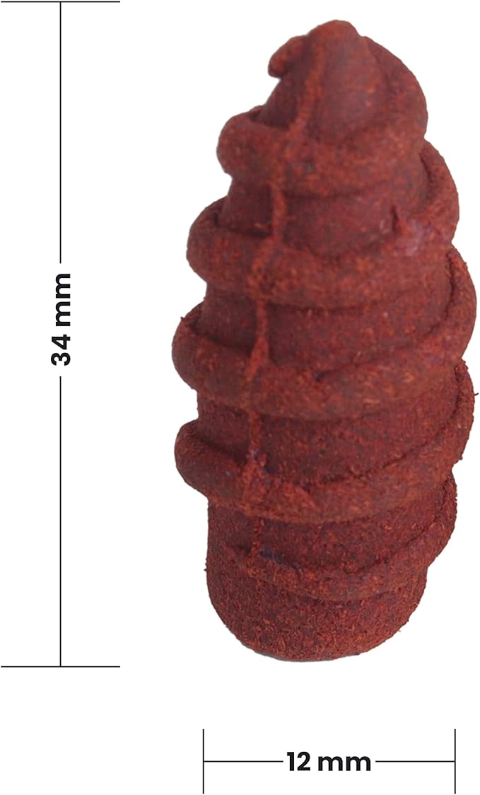 Backflow Natural Incense Waterfall Cones Unique Shape for Backflow Incense for Prayer, Meditation, Relaxation Burner Holder (25 pcs) (Rose, Screw)