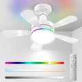 Socket Ceiling Fan with Light, E26 Base 17.5in - 3000LM Ultra Bright, Dimmable 3000K-6500K & RBG, 6 Speeds with Remote, Reversible Motor for Bedroom, Living Room, Kitchen