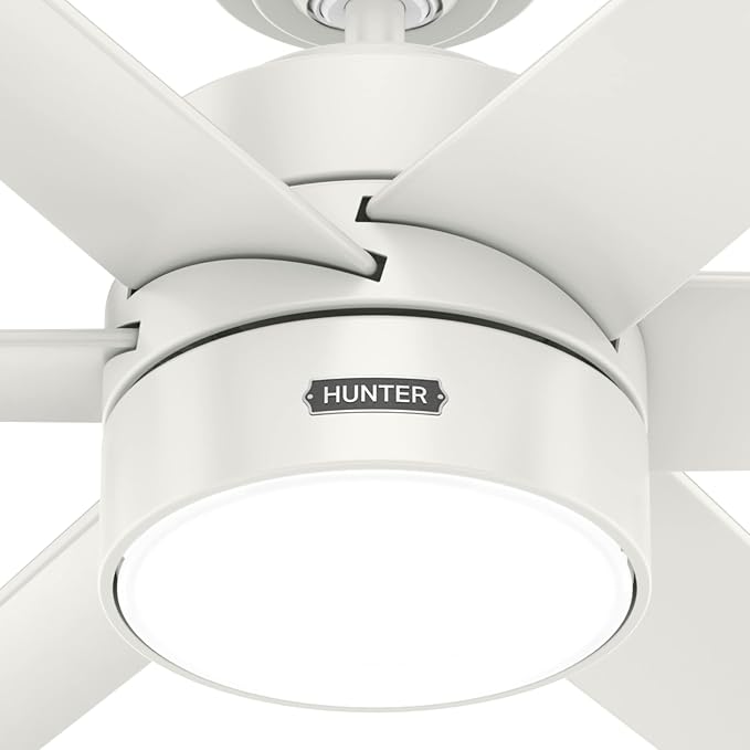 Hunter Solaria, Outdoor or Indoor, Ceiling Fan, Quiet, 60 inch, Fresh White