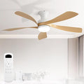 Sofucor 52 Inch Low Profile Ceiling Fan with Light, Modern Flush Mount Outdoor Ceiling Fan with Remote for Bedroom Living Room Patio, Dimmable LED High Airflow Quiet Reversible DC Motor