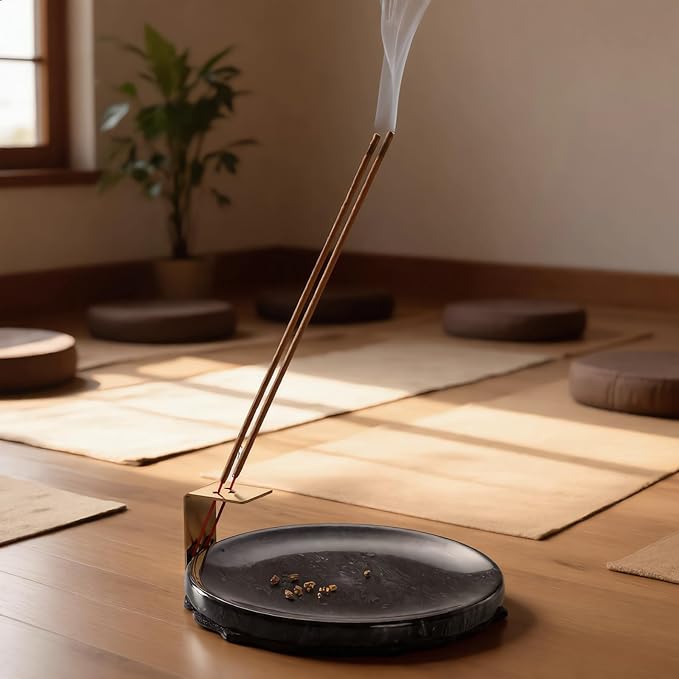 5-in-1 Multi-Function Marble Incense Holder | 7.1-Inch Natural Marble Burner, All-in-One for Cones & Sticks, Heat-Resistant Aromatherapy Tray with Non-Slip Base (Gift Box Included)