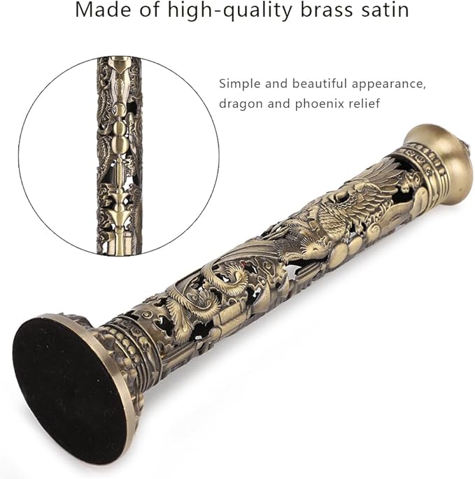 Incense Stick,Bronze Dragon Phoenix Relief Vertical Incense Incense Stick Holder Incense Stick Stand Tea Room Decoration Ornaments
