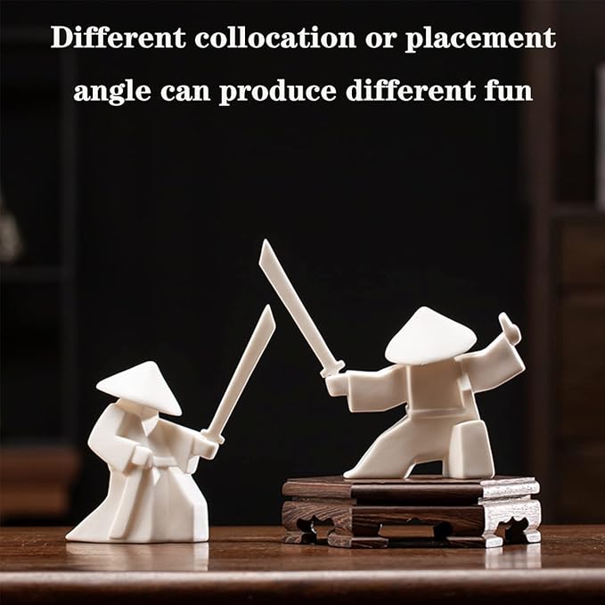 LYART Tea Pet Warrior Statue Figurine Tea Ornament Accessories Cute Kung Fu Tea Decoration Gift for Tearoom Home Office Children's Day Gift for Tea Lover