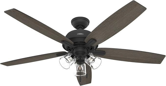 Hunter Dondra, Indoor, Ceiling Fan, with LED Lights, 60 inch, Matte Black