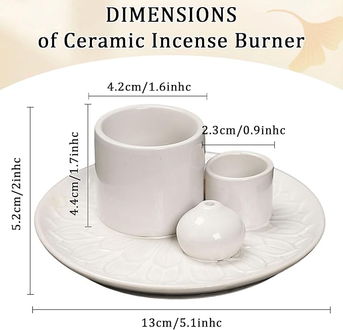 Comeon Palo Santo Holder, Backflow Incense Burner Holder Candle Holder Sage Burner Holder for Burning, Ceramic Incense Holder for Sticks for Meditation Yoga Room