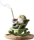Resin Toad Incense Holder for Sticks with Wooden Tray, Toad Incense Burner with Incense Ash Catcher, Cute Toad Decor Incense Holder for Sticks for Yoga or Home, 1 Piece