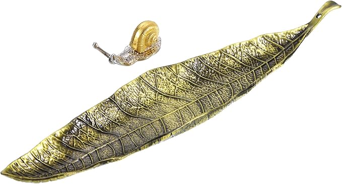 uxcell Incense Holder Set, Leaf and Snail Incense Burner, Incense Ash Catcher, Modern Stick Incense Holder for Yoga, Meditation, Home, Office, Copper