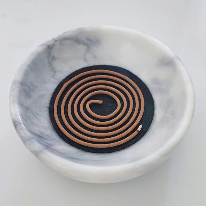 Handmade Natural Marble Incense Holder 9 Hole Ash Catcher Tray for Incense Sticks, Palo Santo & Sage | Spiritual Home Decor Gift for Yoga, Meditation (Pale)