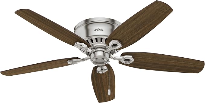 Hunter Builder, Indoor, Ceiling Fan, Pull Chain, 52 inch, Brushed Nickel