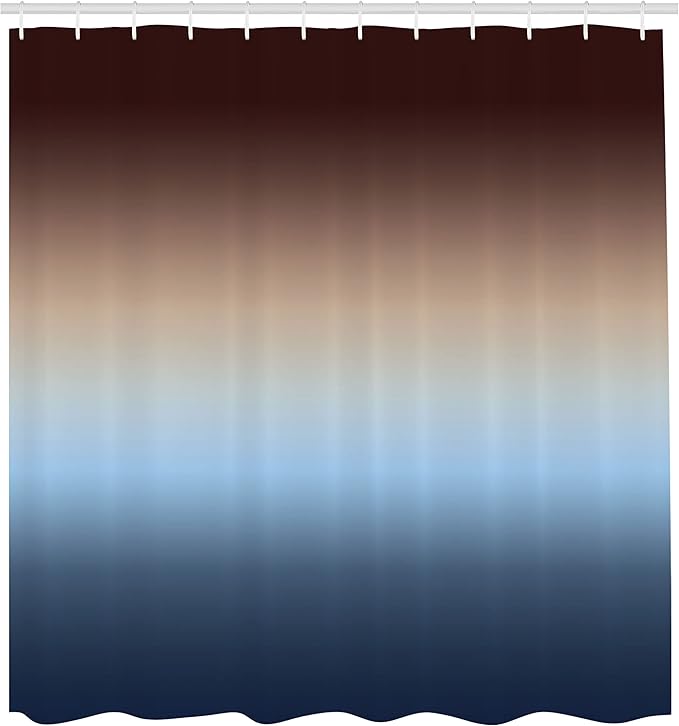 Ambesonne Ombre Shower Curtain, Arrangement with Gradual Color Change Modern Ornamentation Abstract Illustration, Cloth Fabric Bathroom Decor Set with Hooks, 69" W x 84" L, Blue and Brown